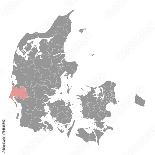 Varde Municipality map, administrative division of Denmark. Vector illustration.