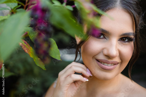 Close up portrait of a teen brunette girl. Ready for prom