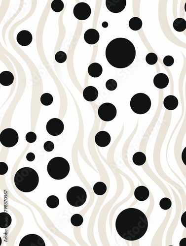 Swirling dots continuous pattern, vector graphic, simple elegance, white space ,  seamless pattern photo