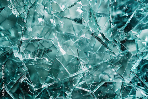 Shattered glass shards, featuring jagged edges and transparent fragments. Glass shard textures offer a dramatic and dynamic backdrop © grey