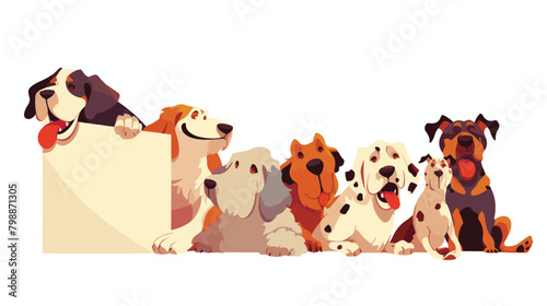 Group of adorable dogs of different breeds holding © visual