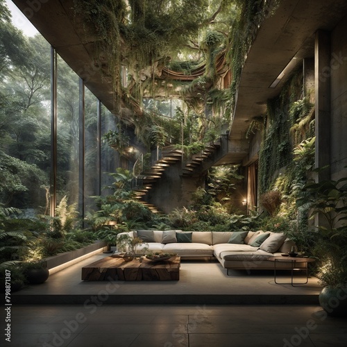 Nature's Repose: A Biophilic Bedroom in the Heart of the Forest