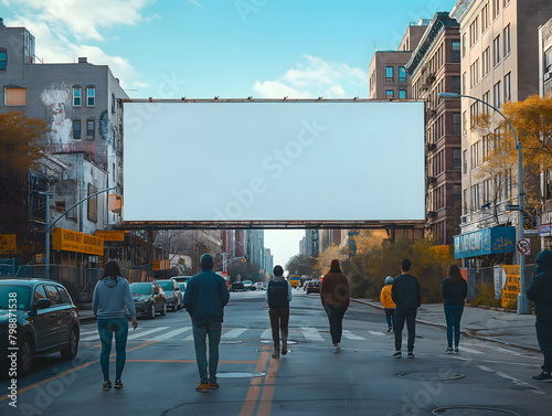Billboard mockup image, large clean white surface, empty large advertising space, Bigboard
