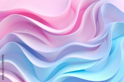 Soft pastel waves flow seamlessly in this abstract design, perfect for serene wallpapers or calming visuals with expansive copy space