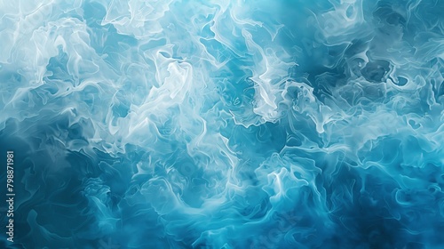 The image is a blue and white swirl of water with a blue and white background. The water appears to be in motion, creating a sense of movement and energy