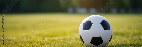 close up view of soccer ball on grass on soccer field stadium