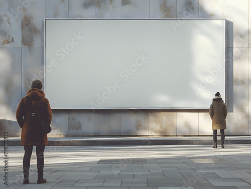 Billboard mockup image, large clean white surface, empty large advertising space, Bigboard photo
