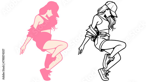 Street Dance Girl Illustration.