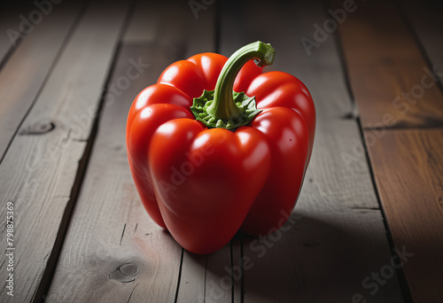 Red bellpepper on wood photo