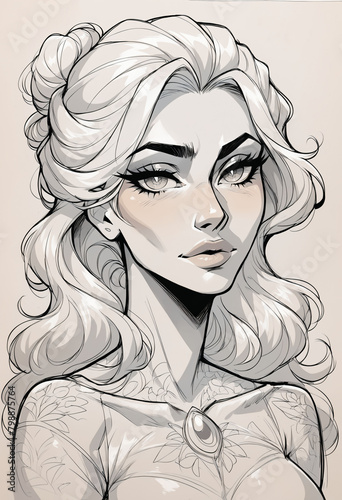 Soft screen-printed cartoon line drawings add weight.