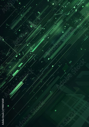 dark green background with lines and squares
