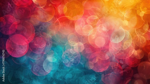 Digital abstract background featuring vibrant multicolored circles