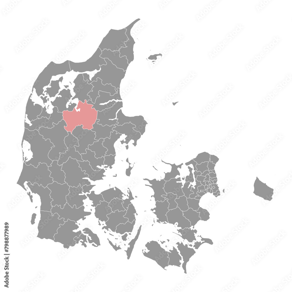 Municipality map, administrative division of Denmark. Vector