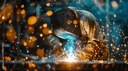 midst the sparks and heat, welders shape the future, their craft a testament to human perseverance and innovation photo