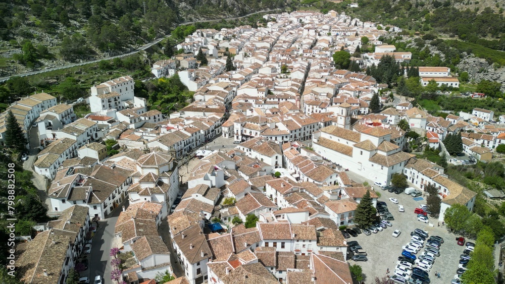 Aerial view of Grazalema, Andalusia. Southern Spain