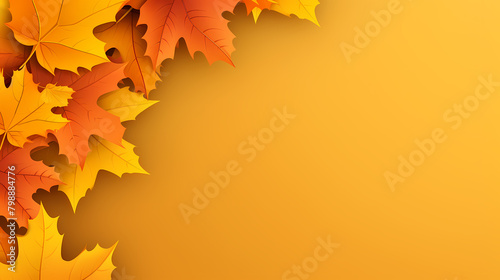 Autumn background design with leaves