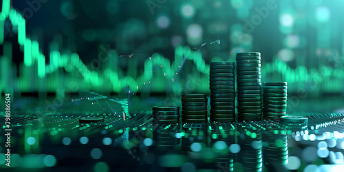 Stable coins With Abstract Price Stability Background photo