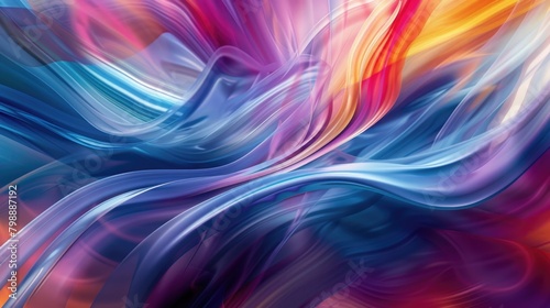 Abstract Cosmic Energy Flows with Vivid Bokeh and Radiant Color Spectrum