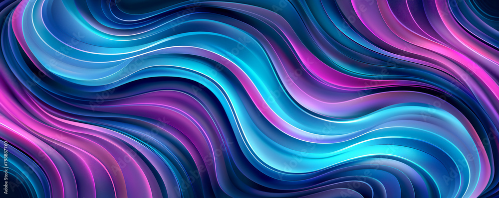 Abstract purple and blue background with waves