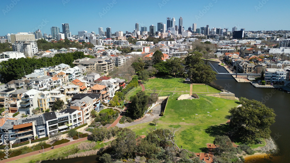 Aerial view of Claise Brook and Mardalup Park in Perth Aerial view of Claise Brook and Mardalup Park in Perth