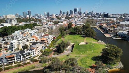 Aerial view of Claise Brook and Mardalup Park in Perth