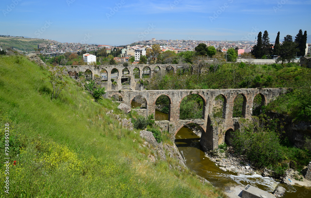 Located in Izmir, Turkey, the Kizilcullu Aqueducts were built by the Romans.