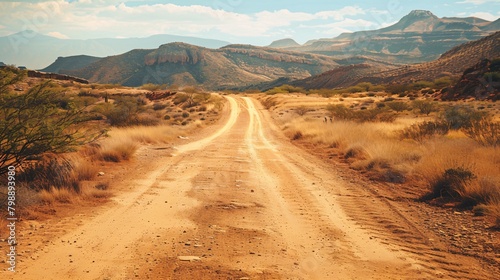 Dirt road in the desert of Utah, United States of America. photo