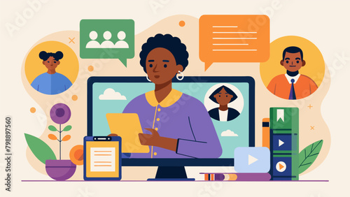 An interactive presentation using multimedia tools such as videos and images to bring the history of Juneteenth to life.. Vector illustration