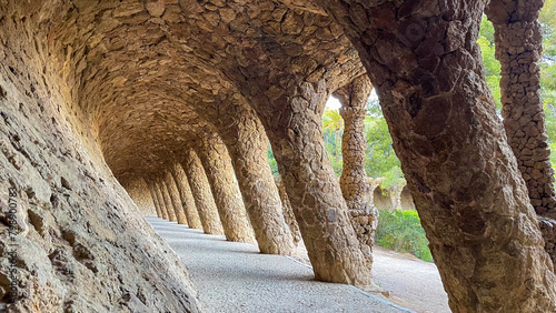 Colonnade at Guell Park,  photo