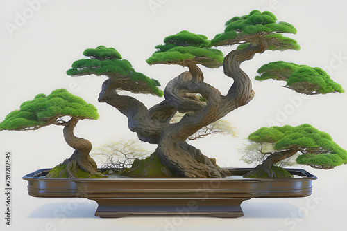 Bonsai tree Design 3d-render, illustration