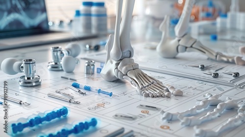 Advanced Orthopedic Supplies Futuristic D Rendered Medical Tools for Effective Patient Care photo