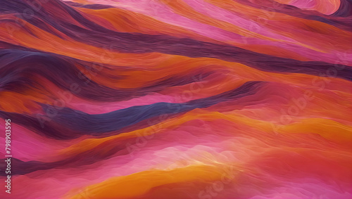 A visual of sunset-colored goo cascading and intertwining in dynamic patterns against a backdrop suggesting the dynamic interplay of colors and textures, with warm shades of orange & pink ULTRA HD 8K photo