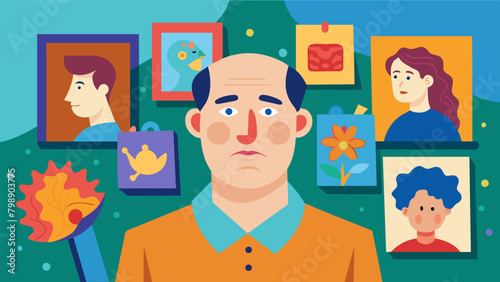 A series of paintings and drawings by artists with Tourettes syndrome showcasing their intricate and meticulous work inspired by their unique. Vector illustration
