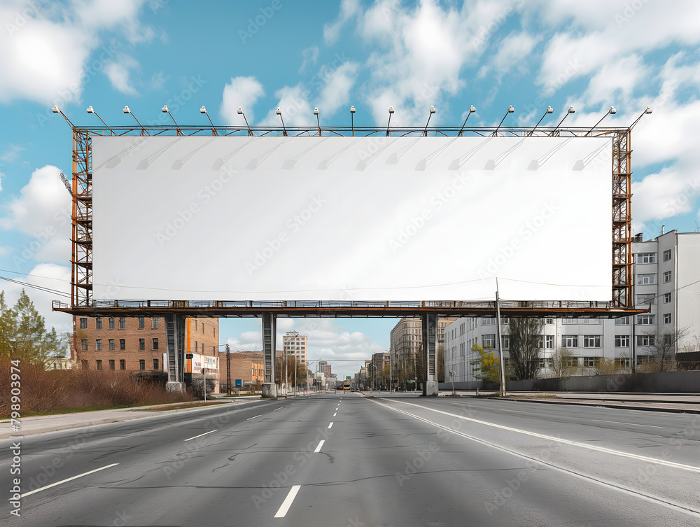 Billboard mockup image, large clean white surface, empty large advertising space, Bigboard Billboard mockup image, large clean white surface, empty large advertising space, Bigboard