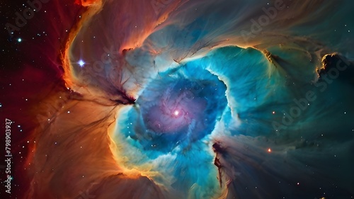 Starry nebula planet abstract background 