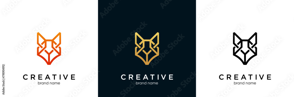 unique fox logo, fox illustration, vector unique fox logo, fox illustration, vector