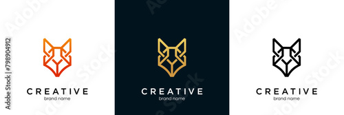 unique fox logo, fox illustration, vector