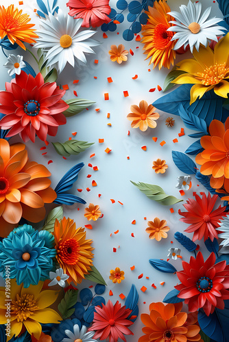 Assorted handcrafted paper flowers in vibrant colors displayed on a clean white background festa junina