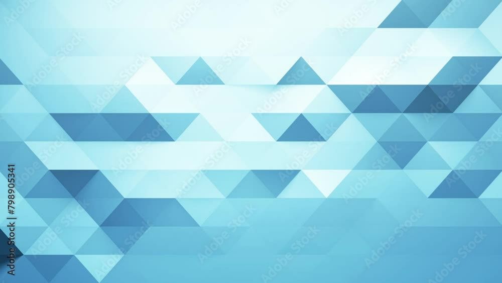 Blue Low Poly Background. Geometric abstract triangle mesh. Looped video.