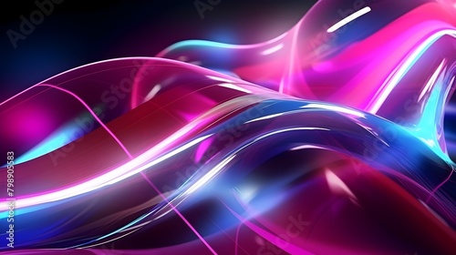 Captivating Futuristic Neon Wave Lights Backdrop with Glowing Energy and Dynamic Motion