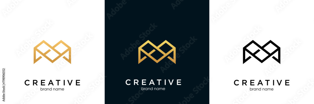 Development or software logo in abstract letter M represent technology Development or software logo in abstract letter M represent technology
