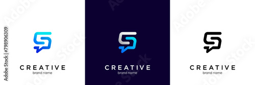 Flat & Minimal Initial S Letter Logo With Premium Business Card Design Vector Template for Your Company Business
