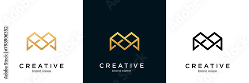 Development or software logo in abstract letter M represent technology