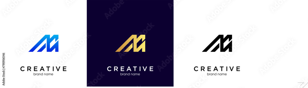 Development or software logo in abstract letter M represent technology Development or software logo in abstract letter M represent technology