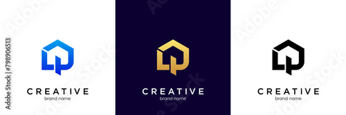 Set of modern home architecture industrial building logo design templates with L initial letters, L letter house logo