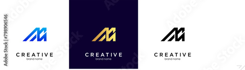 Development or software logo in abstract letter M represent technology