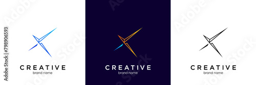 Letter X Logo Design vector template. Monogram Logotype concept icon.