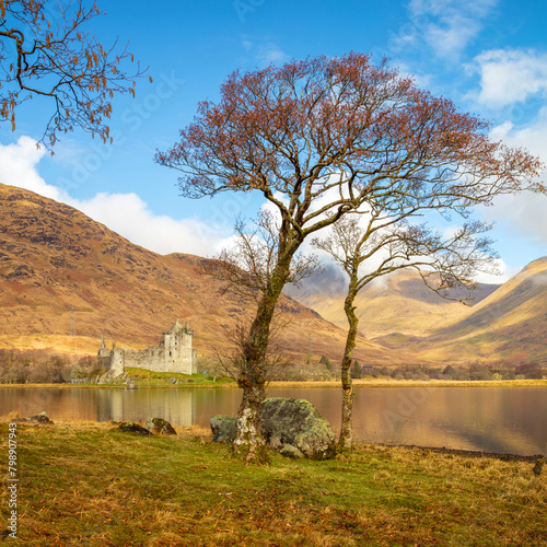 Loch Awe with Kilchurn castle. Argyll and Bute, Scotland, UK.