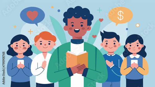In a moment of honesty a choir member od up about their financial struggles and how the choirs camaraderie and occasional fundraising had helped them. Vector illustration