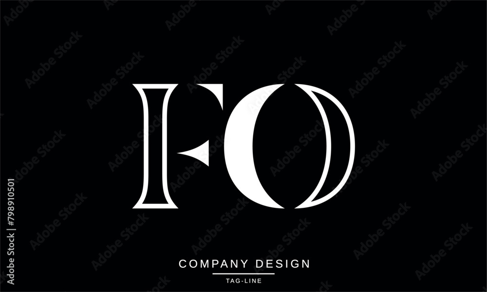 FO, OF Abstract Letters Logo Monogram Design Font